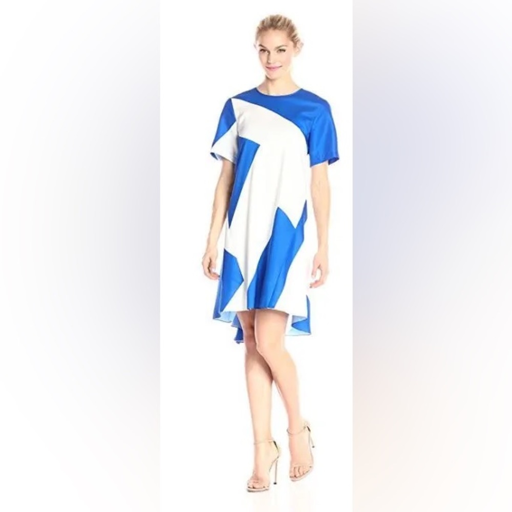 NWT Donna Morgan dress blue and white print